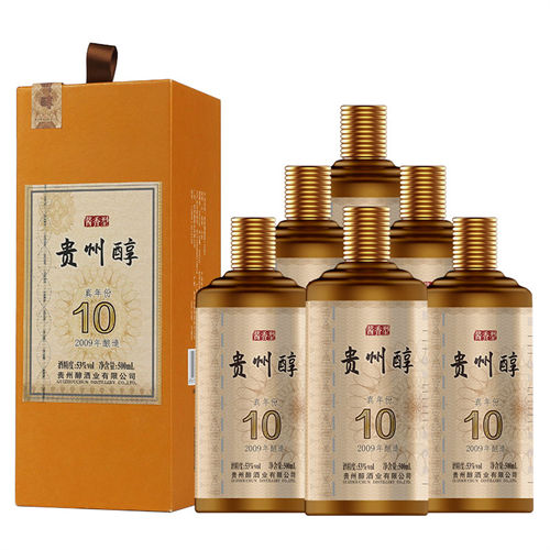 53度贵州醇10年真年份酱香酒6瓶整箱具体市场价